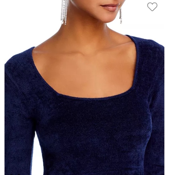 Aqua Chenille Mini Dress | color: navy | size XS - Picture 2 of 7